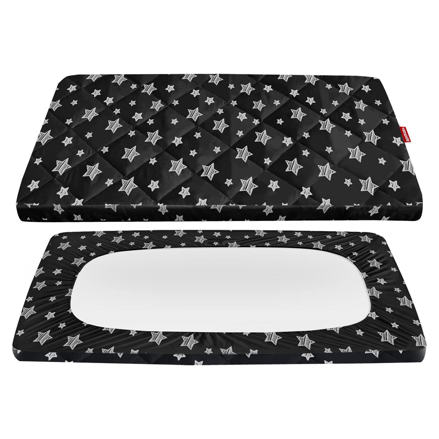 Sábana Ajustada Moonsea para Pack and Play Estrella Negra 99x68cm