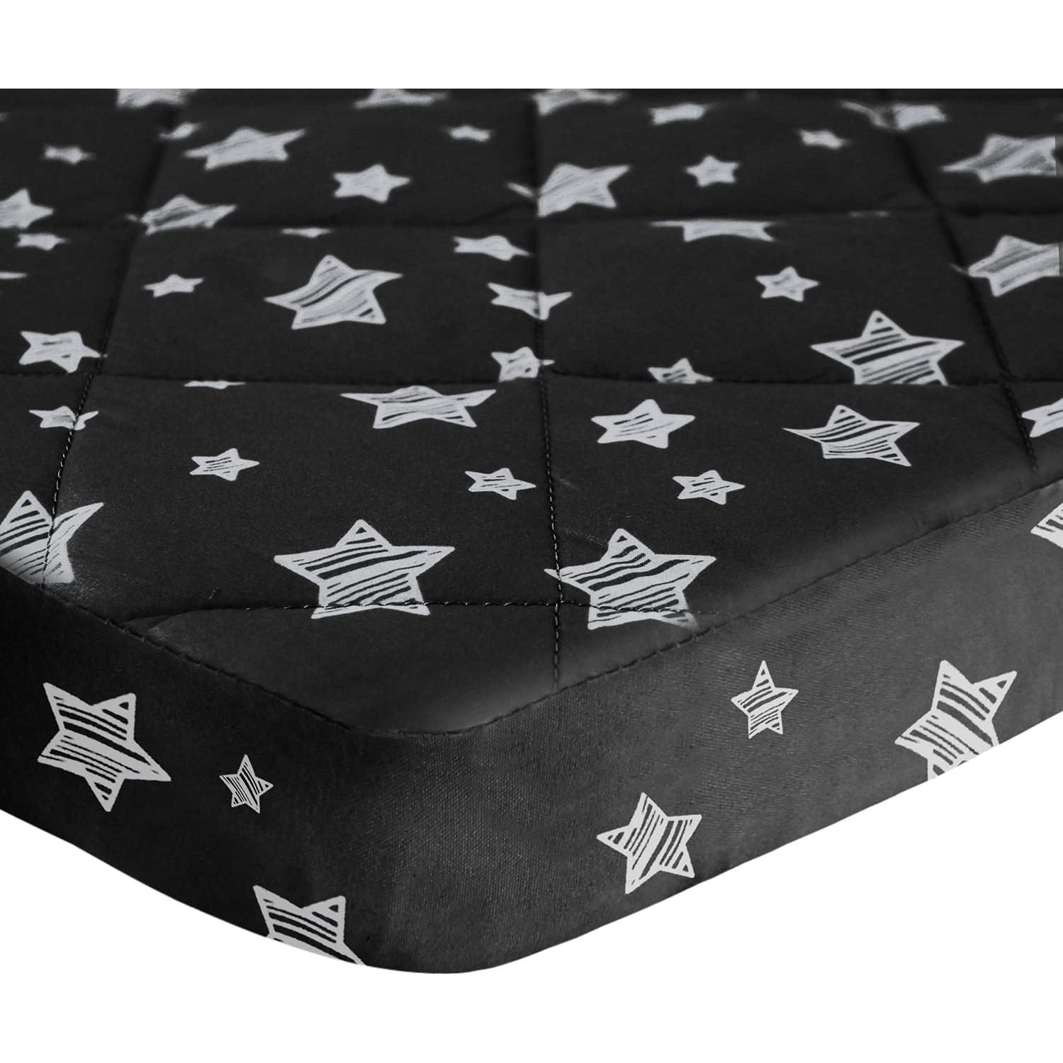 Sábana Ajustada Moonsea para Pack and Play Estrella Negra 99x68cm