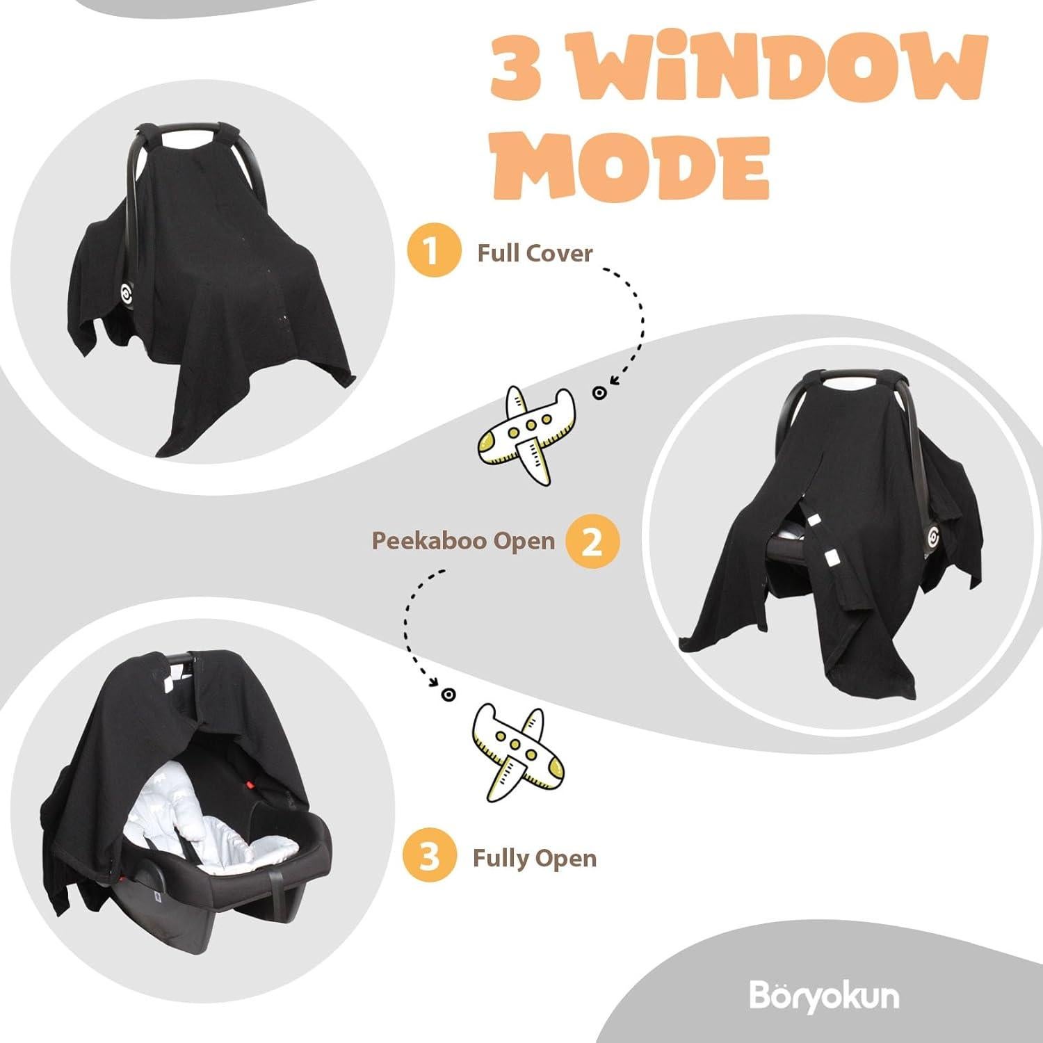 Cubierta de Silla de Auto para Bebé Boryokun Muselina 9 Capas