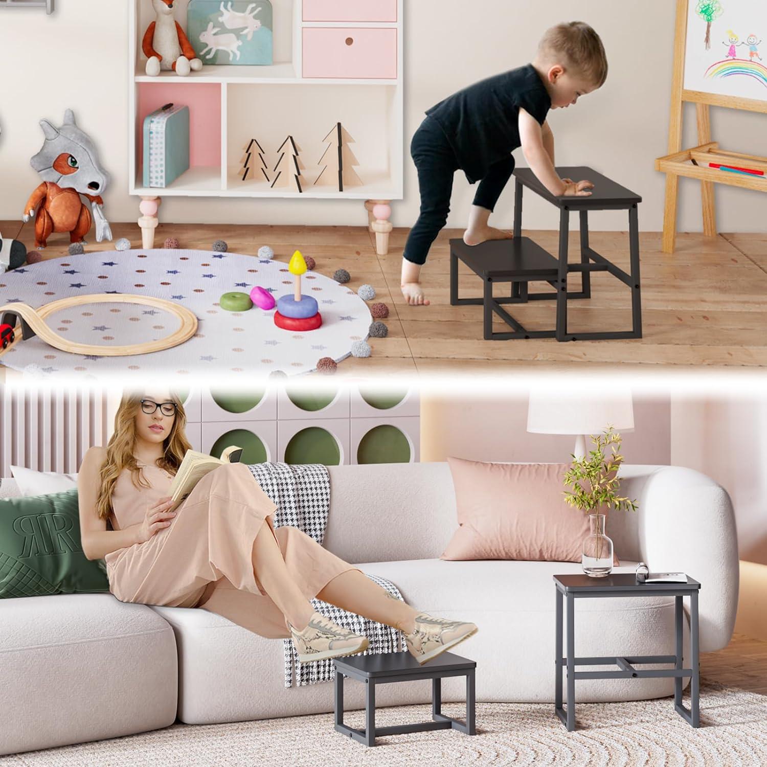 Escalera 3 en 1 iTsst de 2 pasos, soporte 227 kg, negra