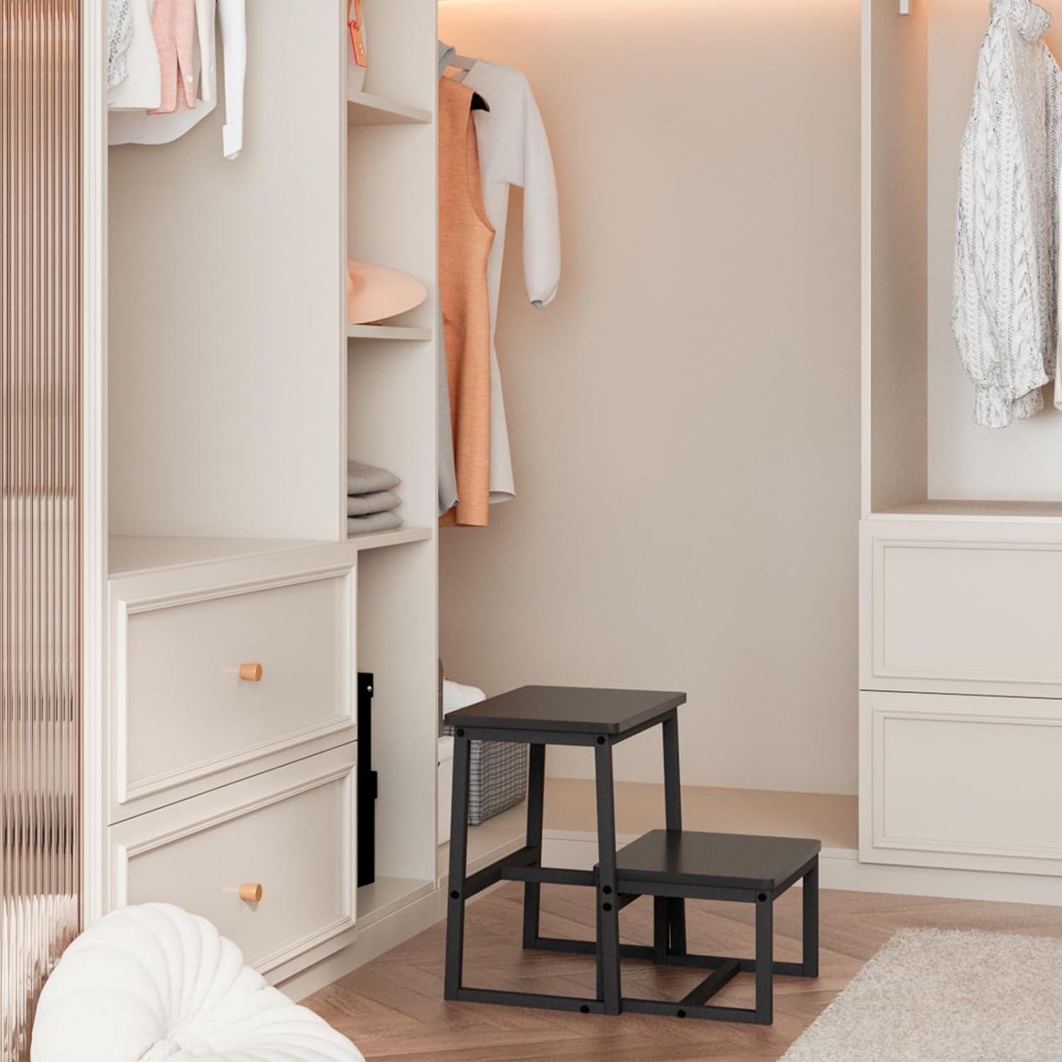 Escalera 3 en 1 iTsst de 2 pasos, soporte 227 kg, negra