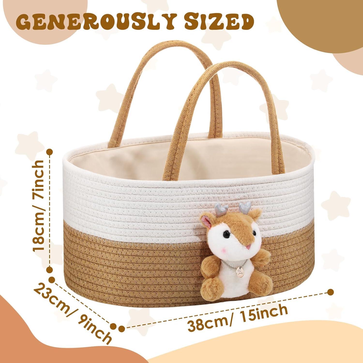 Cesta de Pañales Portátil FoldTier Ciervo Bonito 36x23x17cm