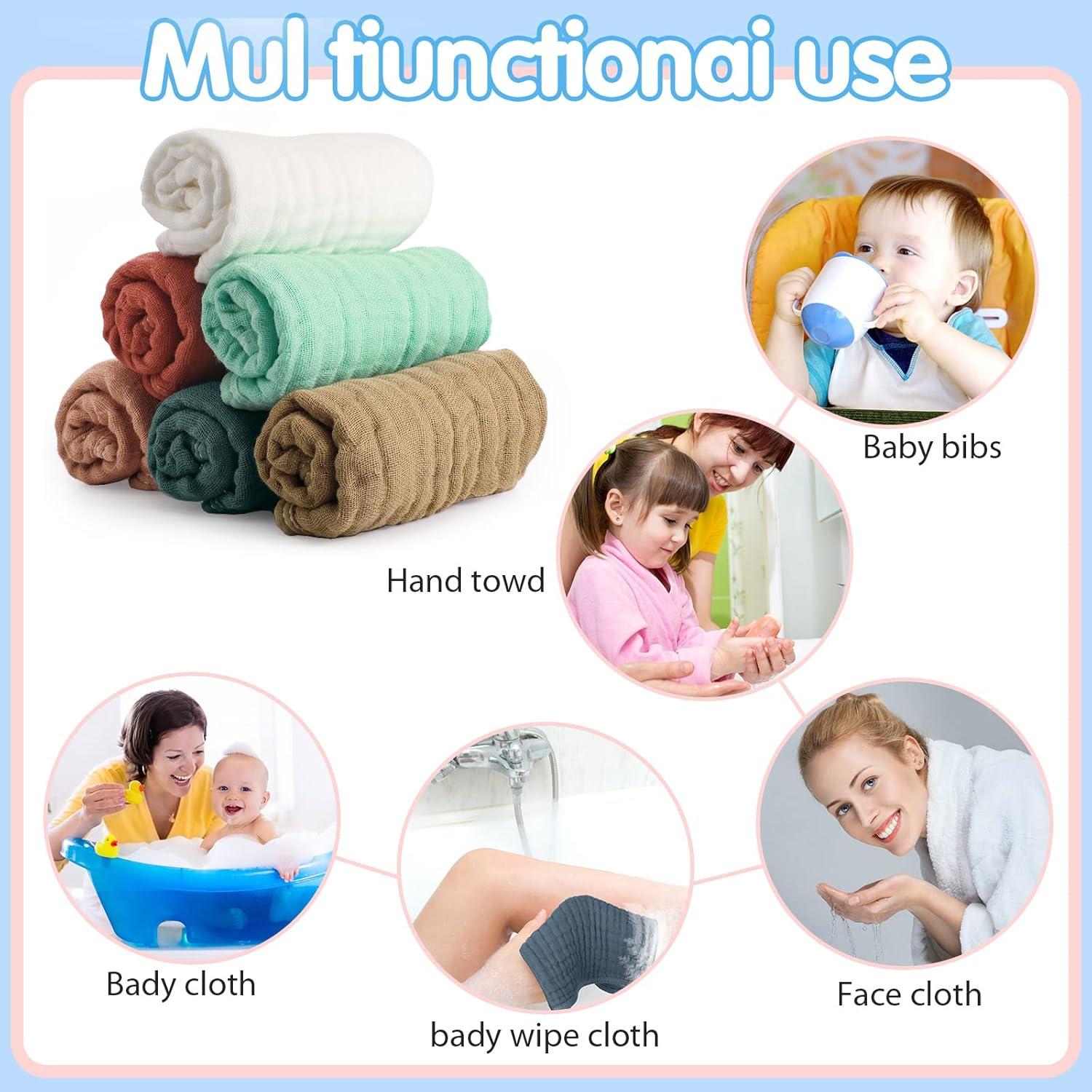 Paños de Muselina para Eructos Hicarer 6 Piezas 50x25 cm