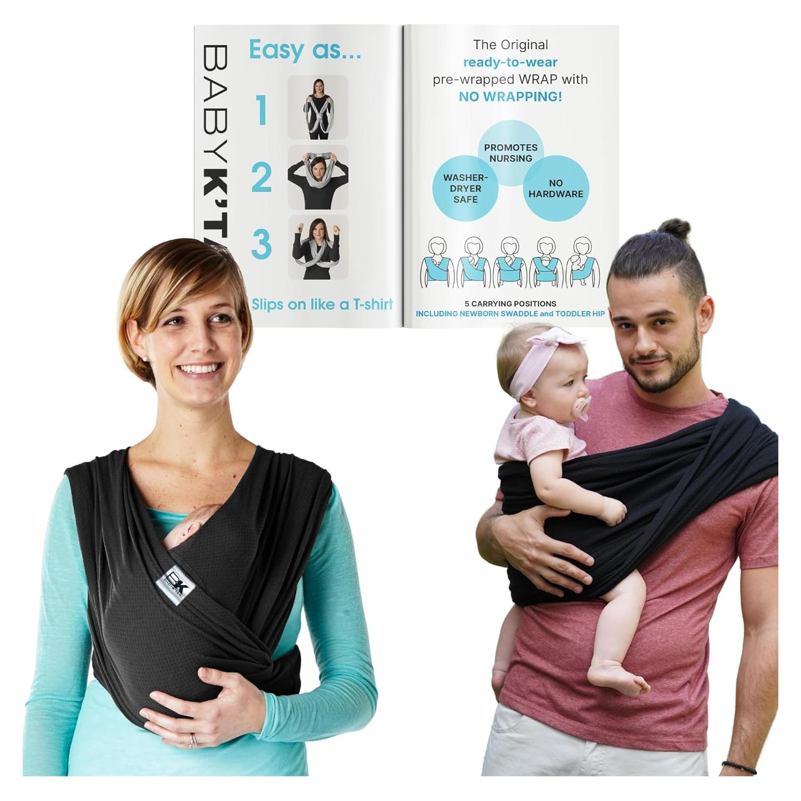 Portabebés Breeze Baby K'tan Negro Pequeño 100% Algodón