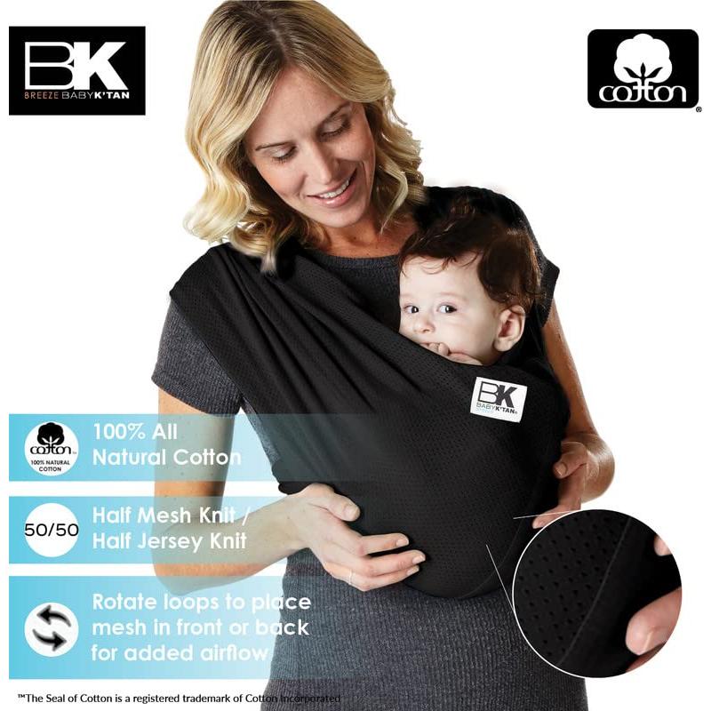 Portabebés Breeze Baby K'tan Negro Pequeño 100% Algodón