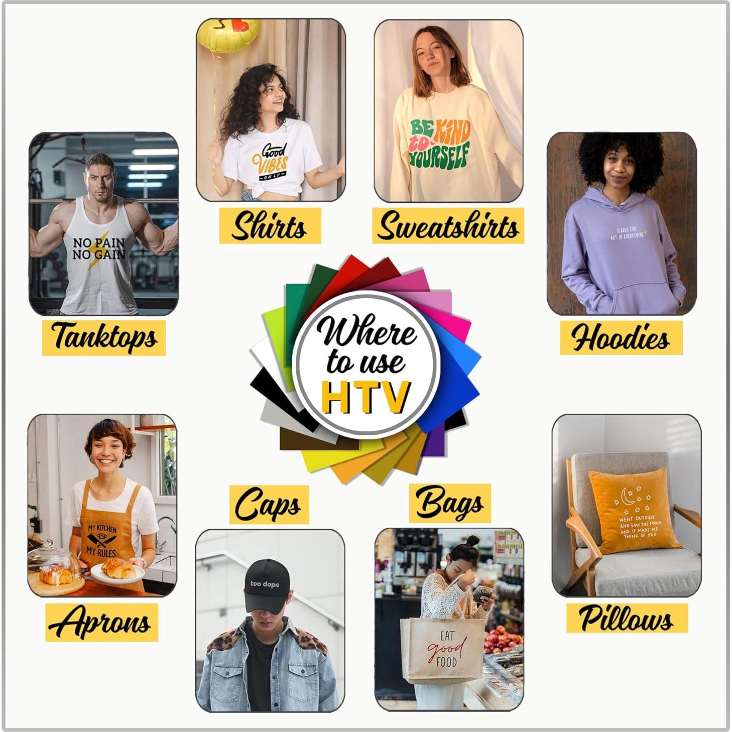 Paquete de Vinilo de Transferencia de Calor EcoRise - 20 Hojas 30.48x38.1cm