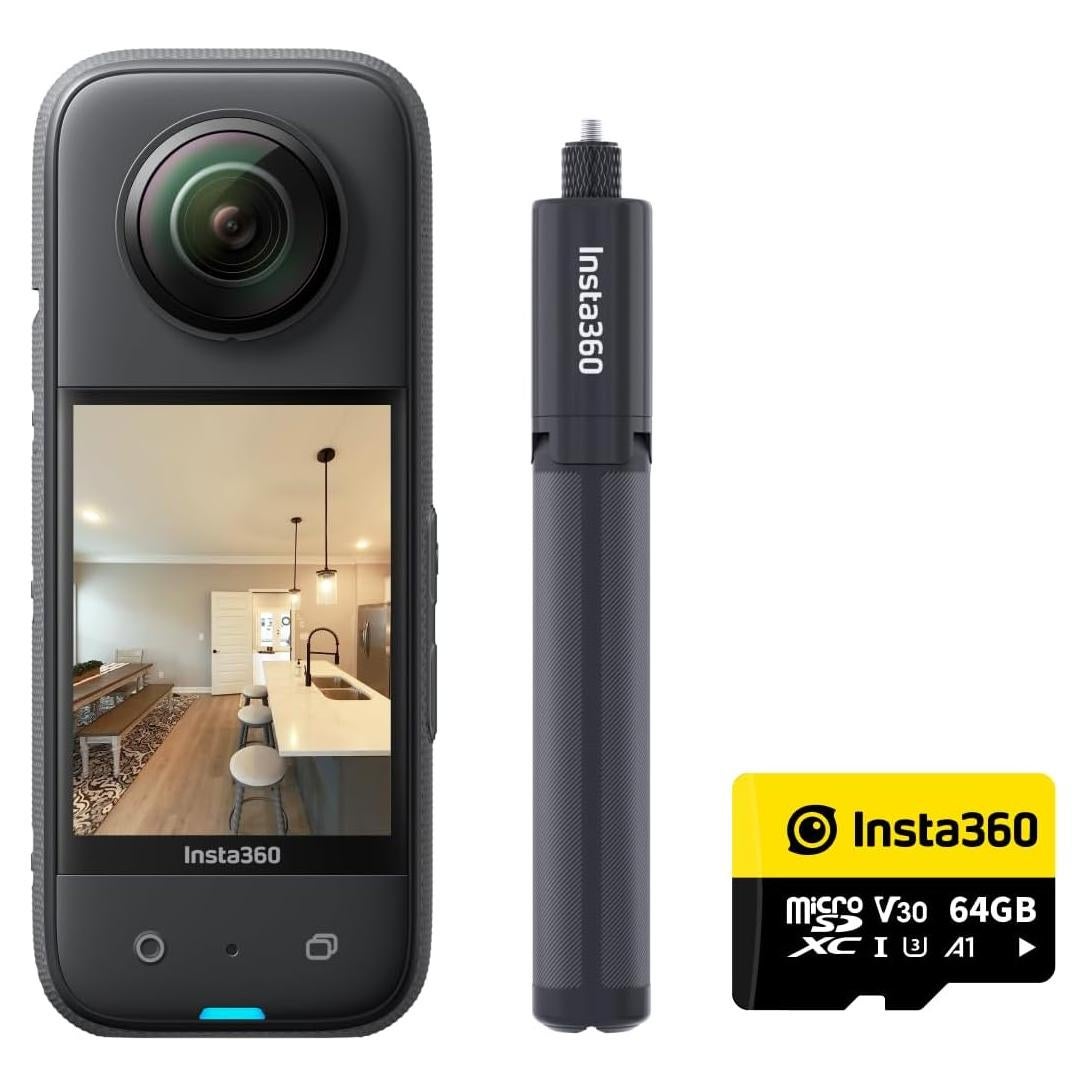 Kit de Tour Virtual Insta360 X3 - Cámara 360 72MP 5.7K HDR