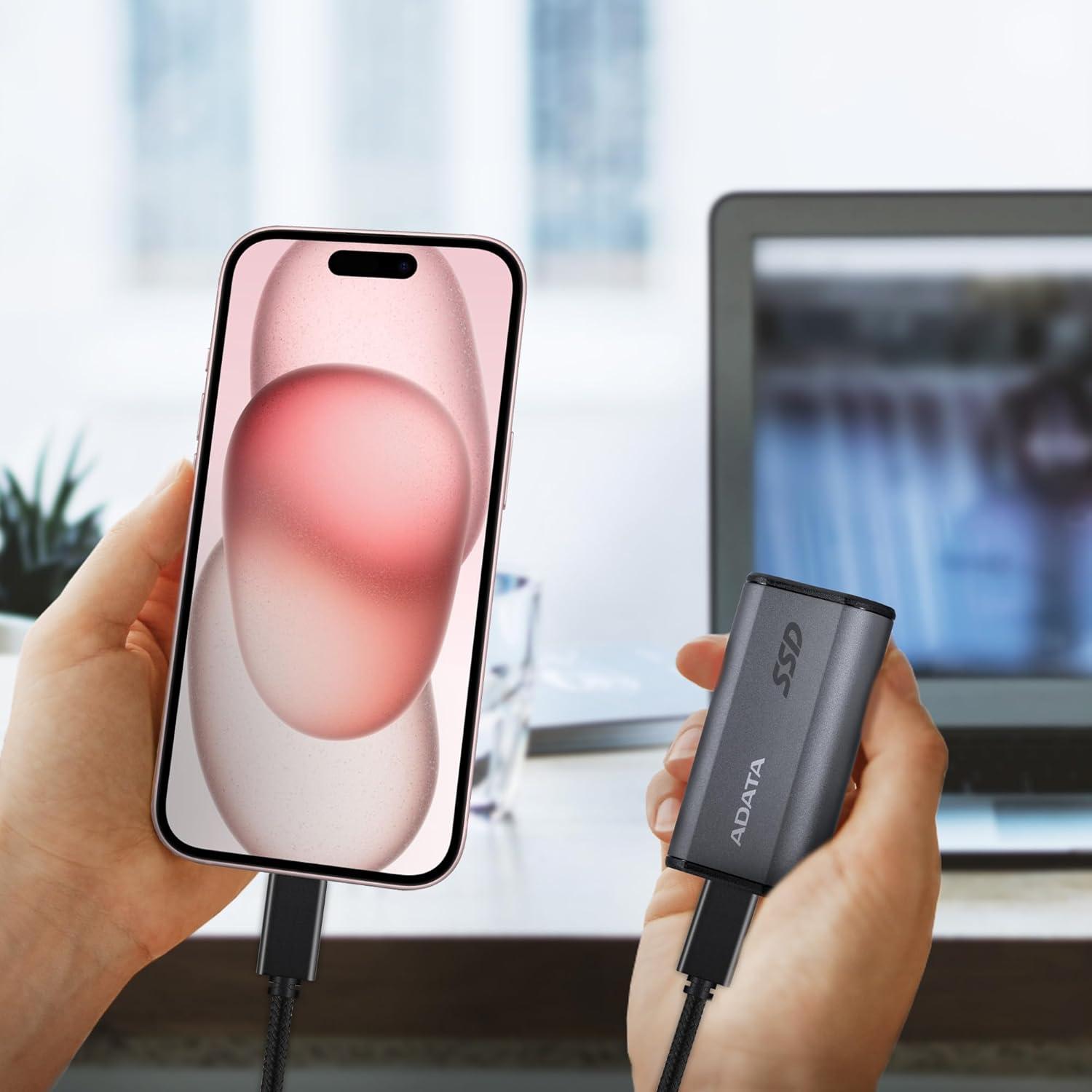 SSD Portátil ADATA SE880 500GB USB 3.2 Gen 2x2 Titanio