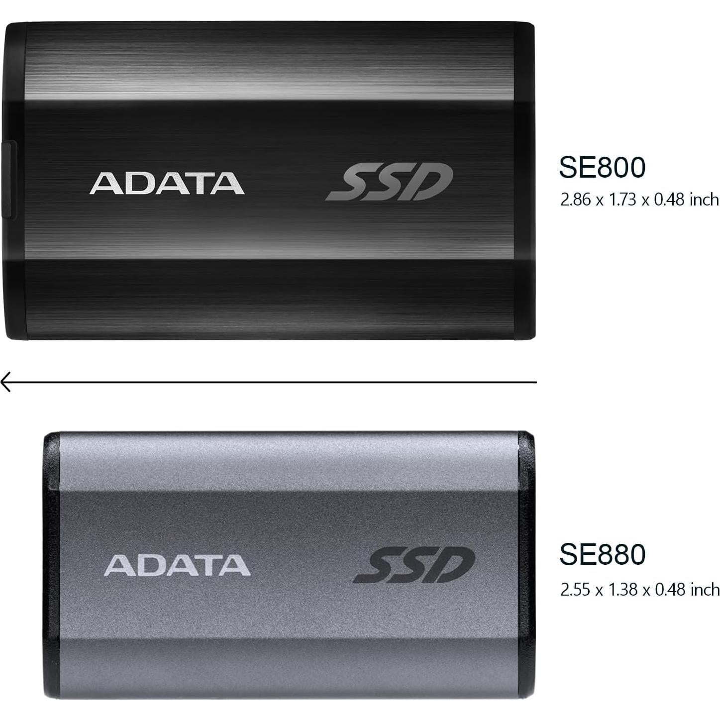 SSD Portátil ADATA SE880 500GB USB 3.2 Gen 2x2 Titanio