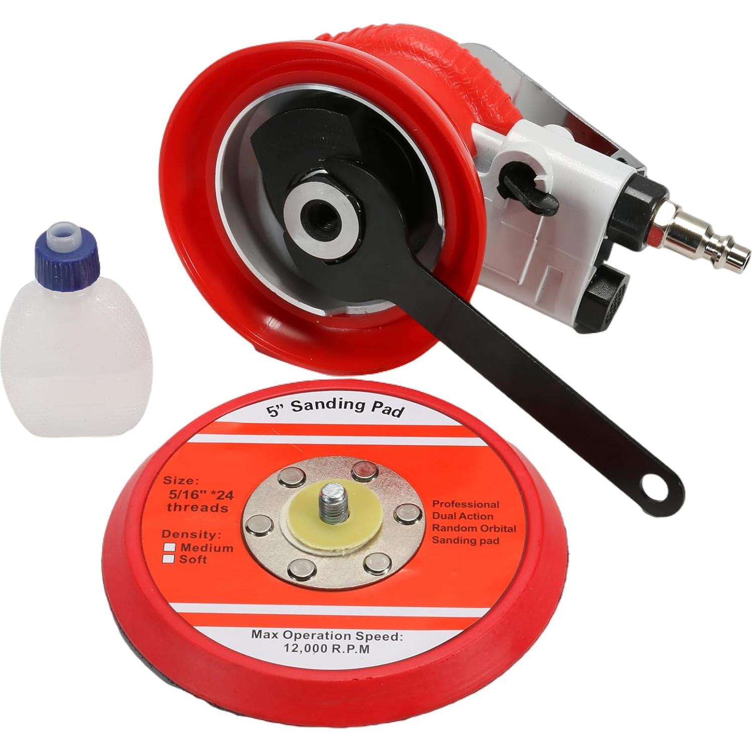 Lijadora Orbital Neumática Asabocai 5" Doble Acción Profesional