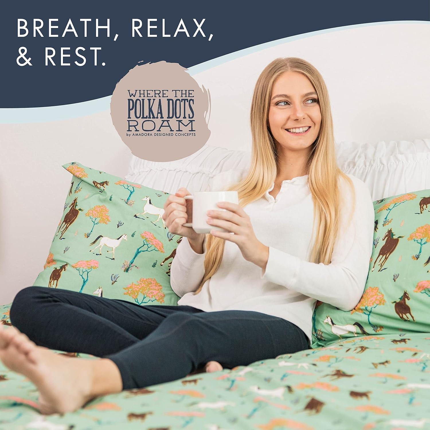 Juego de Sábanas Completo Donde los Lunares de Polka Caballos