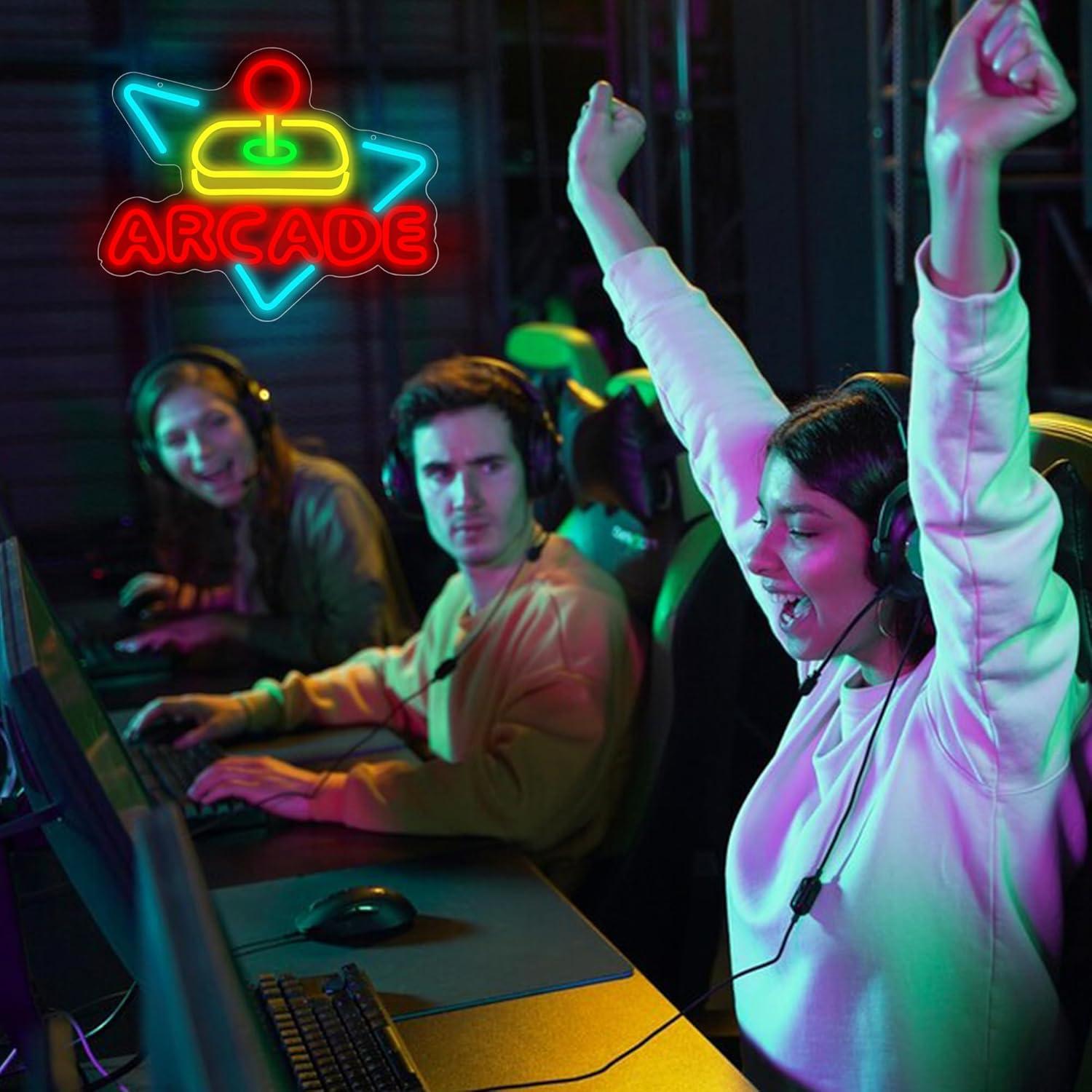 Letrero de Neón Arcade Blecode 39.88x32 cm Luz LED Decorativa