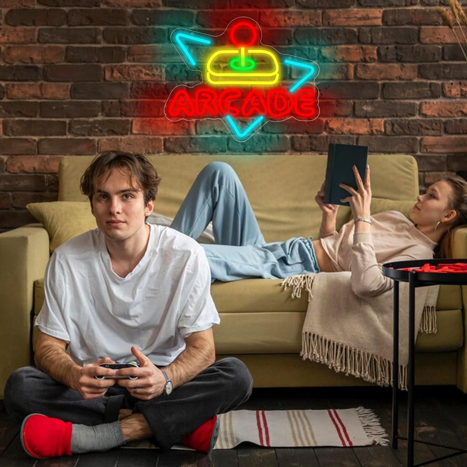 Letrero de Neón Arcade Blecode 39.88x32 cm Luz LED Decorativa