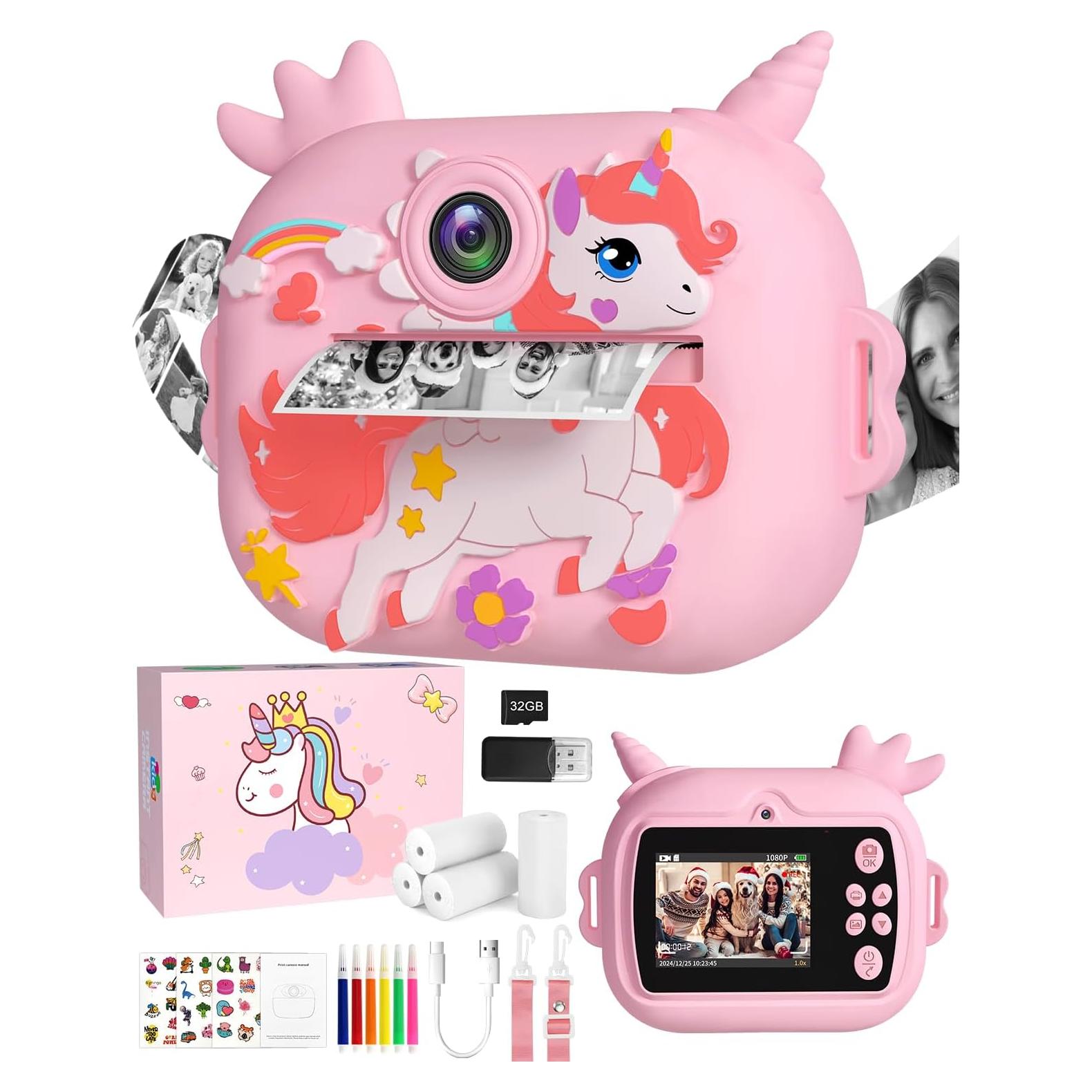 Cámara Instantánea OZMI X5D Rosa 48MP 1080P para Niños