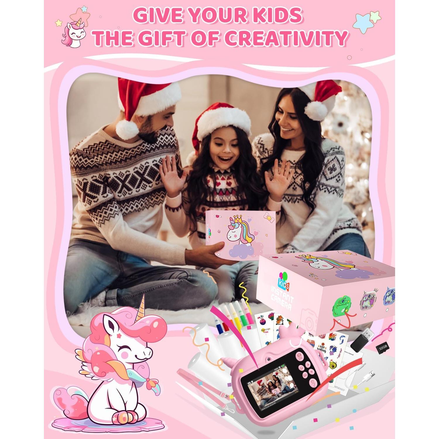 Cámara Instantánea OZMI X5D Rosa 48MP 1080P para Niños