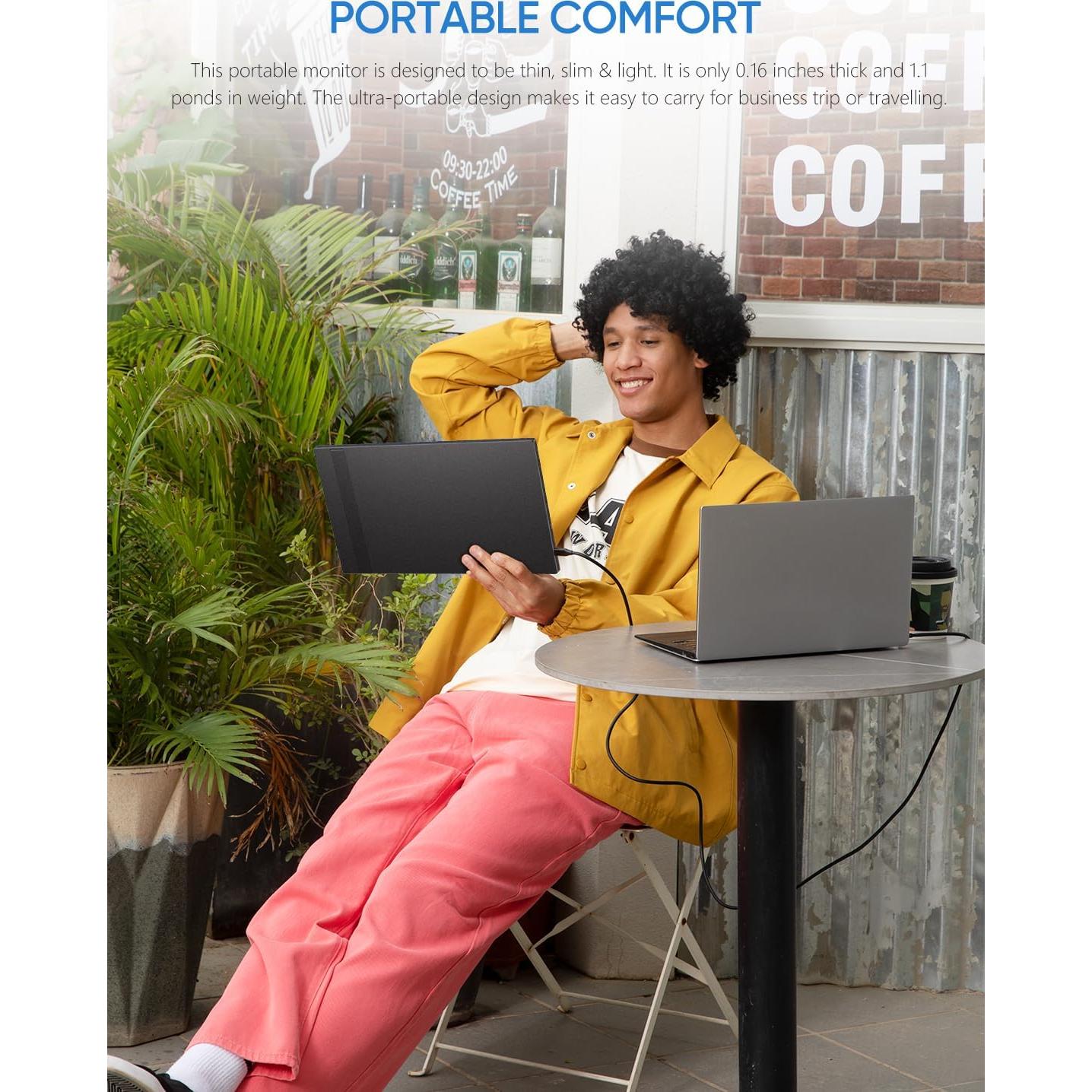 Monitor Portátil ARZOPA A1S 14" FHD 1080P Delgado y Ligero