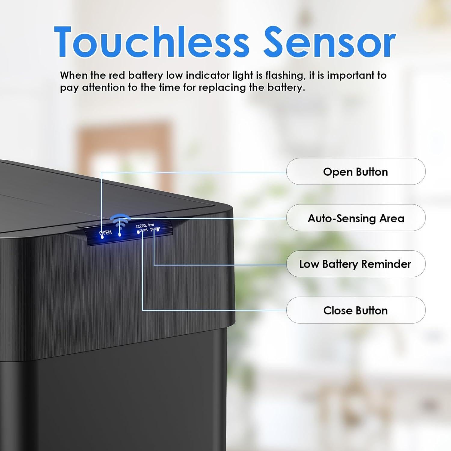 Cubo de Basura Automático AthLike 50L con Sensor de Movimiento