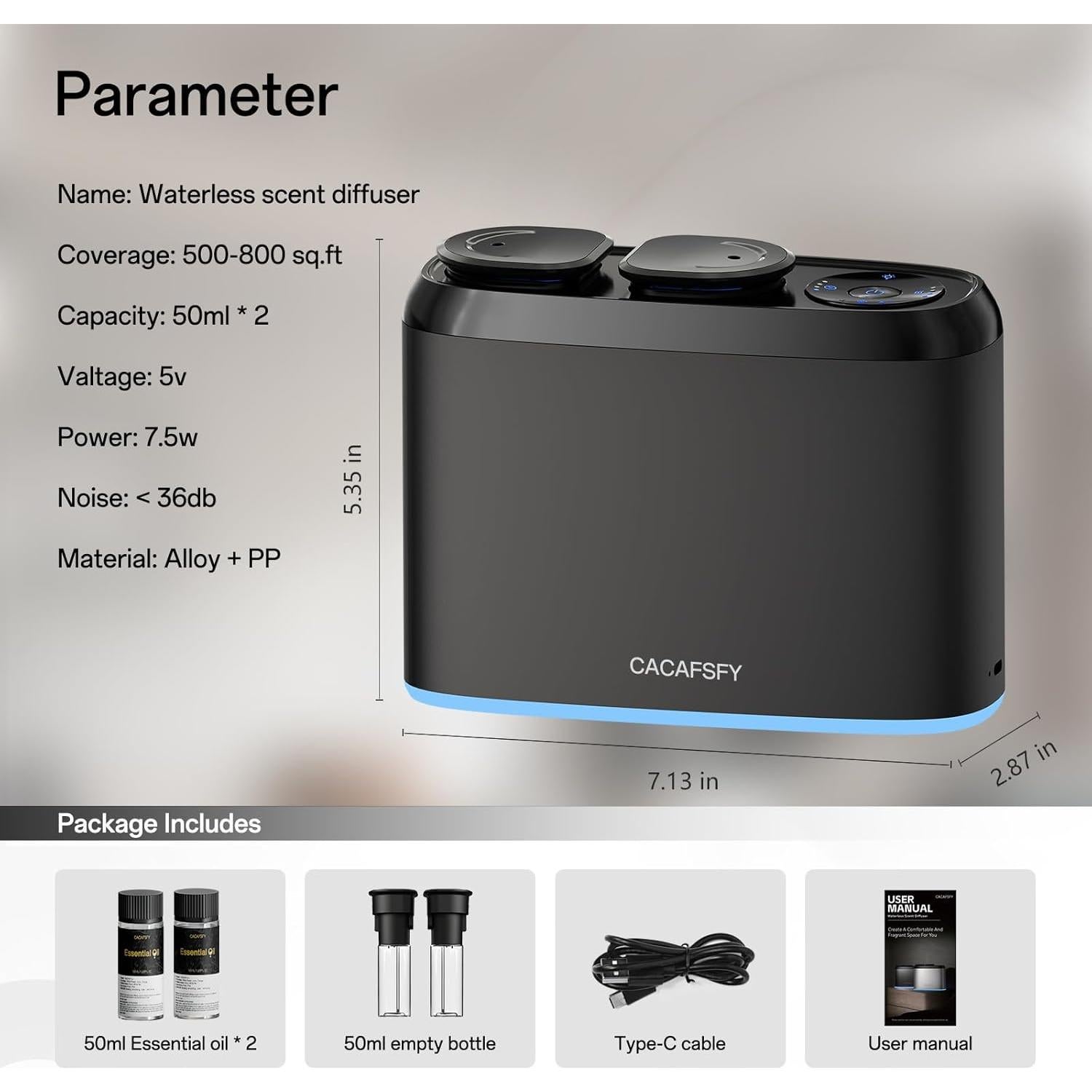 Difusor de fragancia sin agua CACAFSFY - Control APP - 50ml