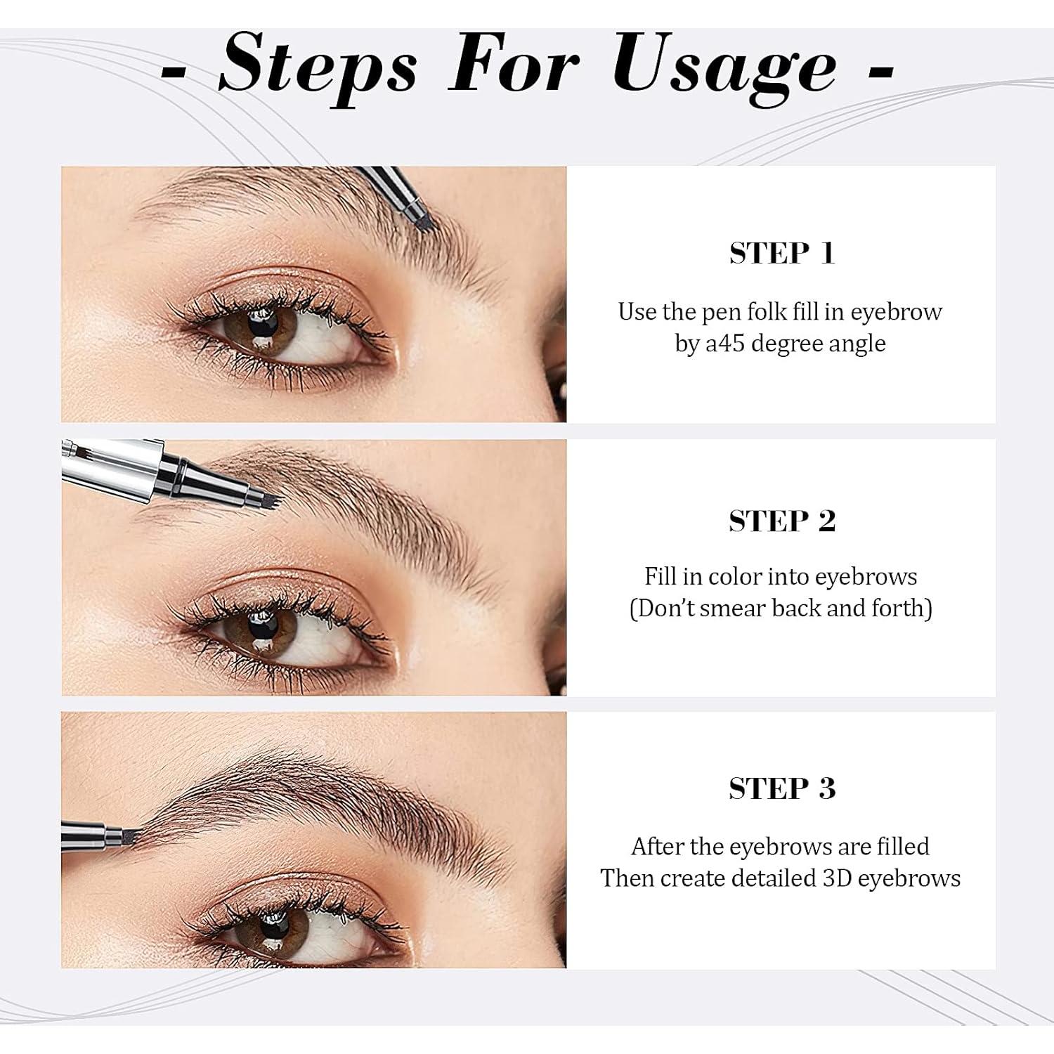 Lápiz de Cejas OETUIOW Microblading 4 Puntos Resistente al Agua