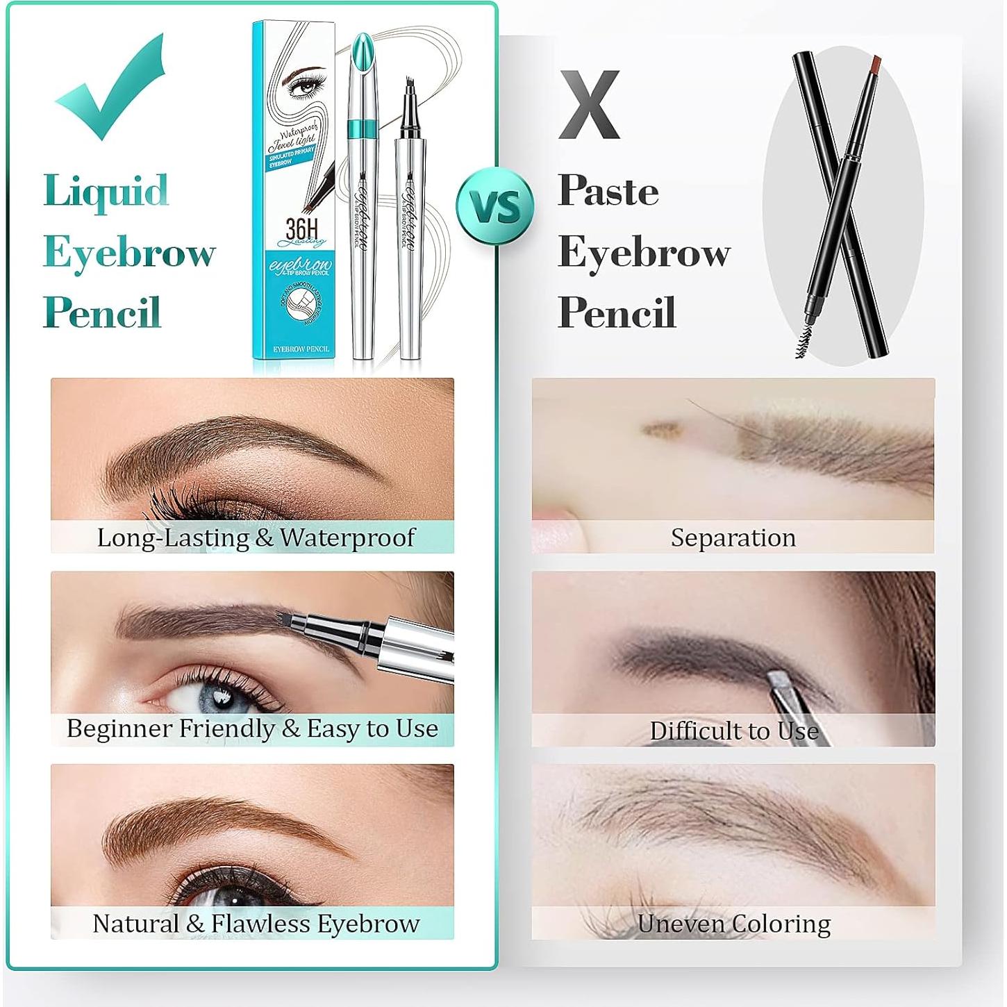 Lápiz de Cejas OETUIOW Microblading 4 Puntos Resistente al Agua