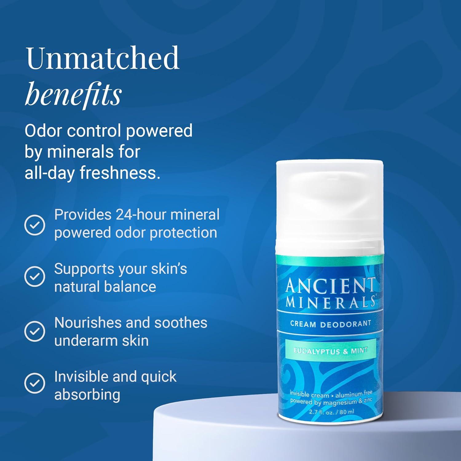 Crema Desodorante Natural Ancient Minerals 56.7g Eucalipto y Menta