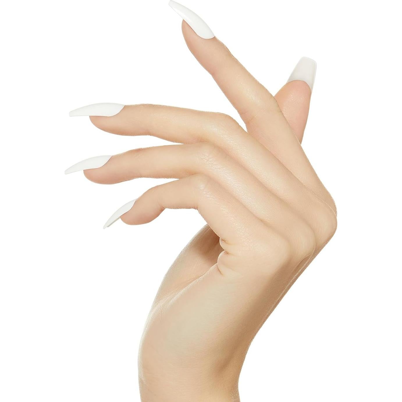 KISS Uñas Postizas Gel Fantasy Blancas Largas - Paquete de 2