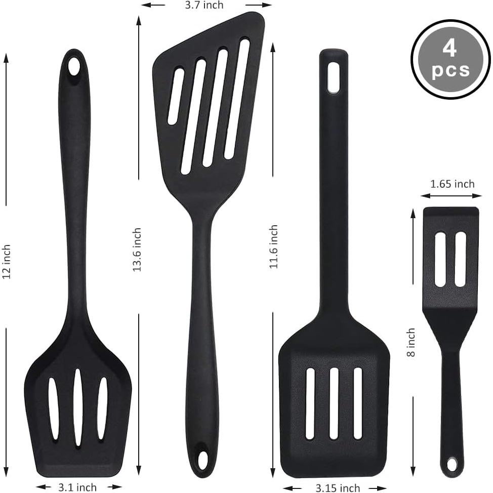 Juego de Espátulas de Silicona Pharamat - 4 Piezas, 30.5 a 34.5 cm