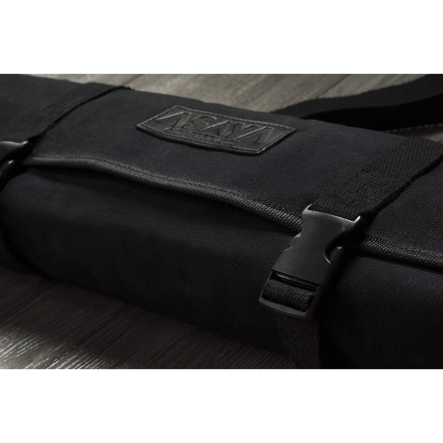 Funda de Cuchillos Asaya de Lona Negra - 10 Espacios