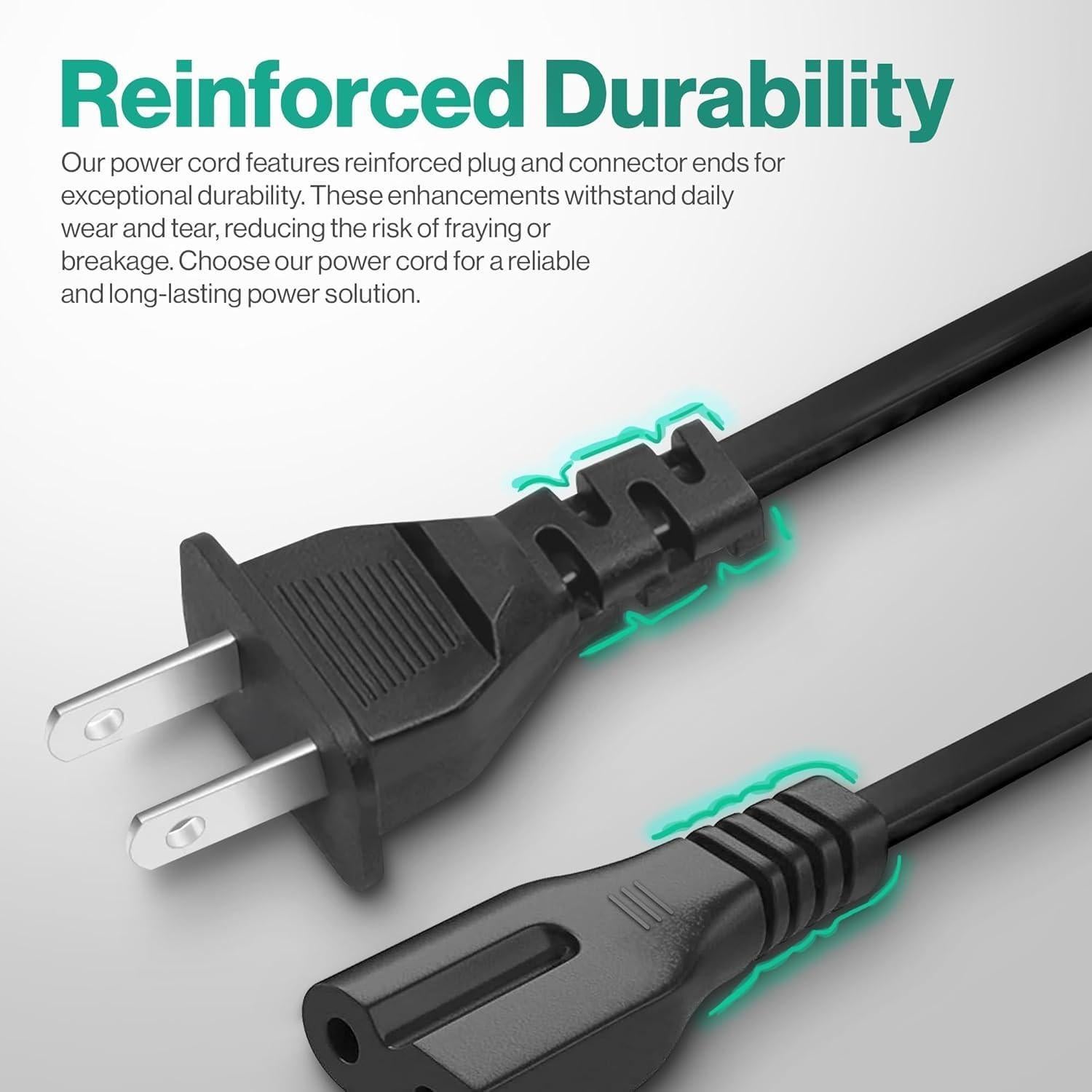 Cable de Alimentación Polarizado 2 Clavijas C7P 0.91m LORDTRONICS