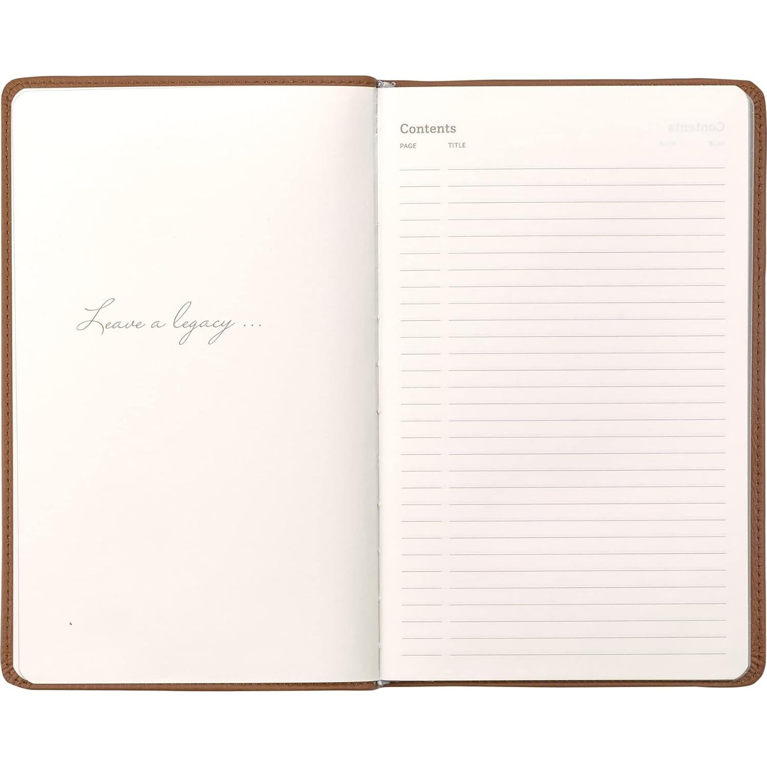 Cuaderno de Piel Leatherpress Grande Marrón 21.6x13.7cm Rayado