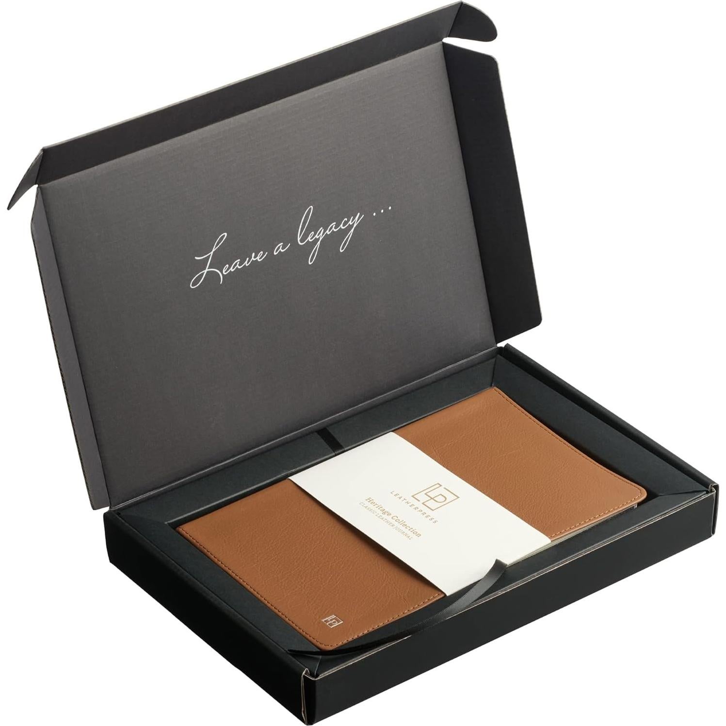 Cuaderno de Piel Leatherpress Grande Marrón 21.6x13.7cm Rayado