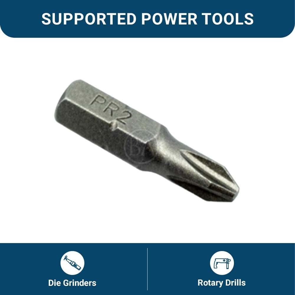 Puntas de Destornillador Phillips PR2 2.54 cm Benchmark Abrasives - 50 Piezas