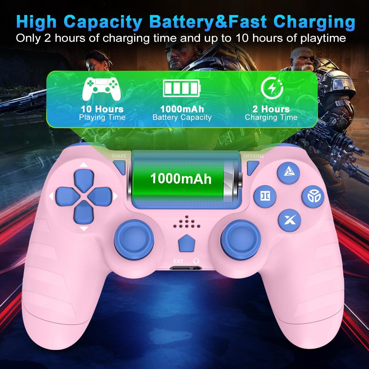 Controladores Inalámbricos Dyondar 2-Pack para PS4/PC - Batería 1000mAh, Vibración Dual, Joystick Mejorado