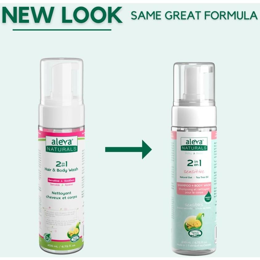Jabón Hipoalergénico 2 en 1 Aleva Naturals 200ml para Bebés