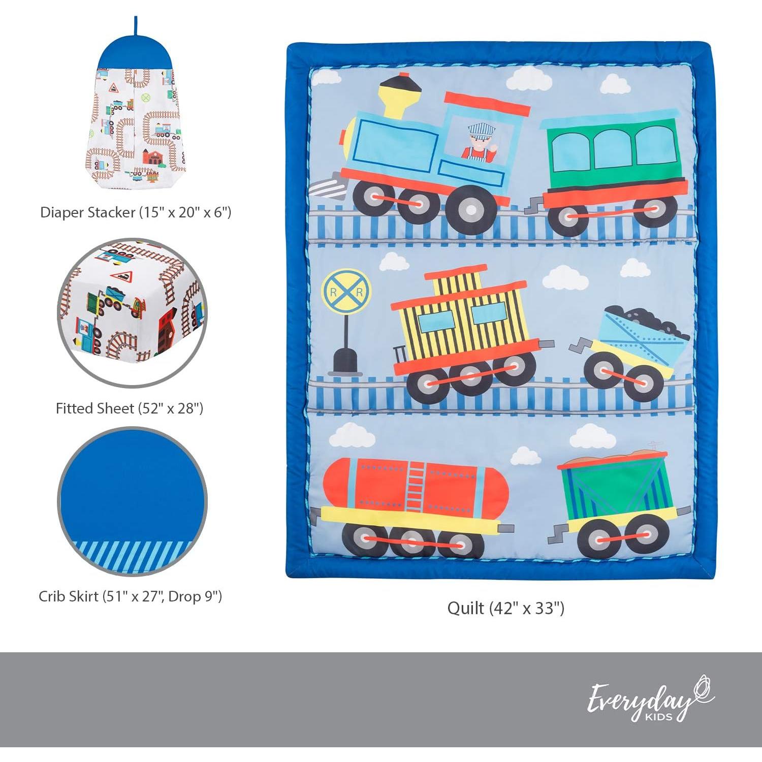 Conjunto de Ropa de Cuna Everyday Kids 4 Piezas Tren Choo Choo
