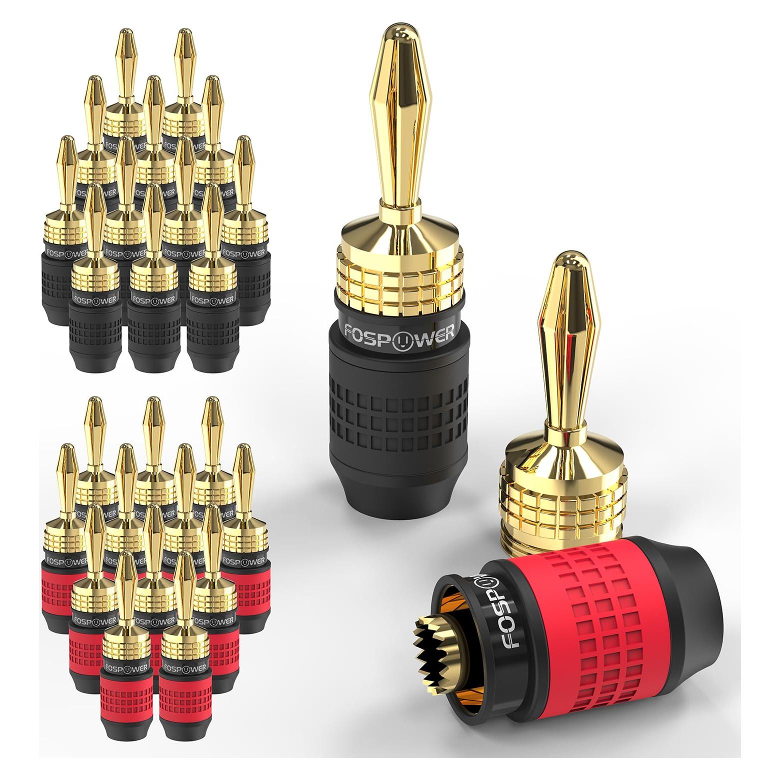 Conectores de Banana FosPower 12 Pares Chapados en Oro
