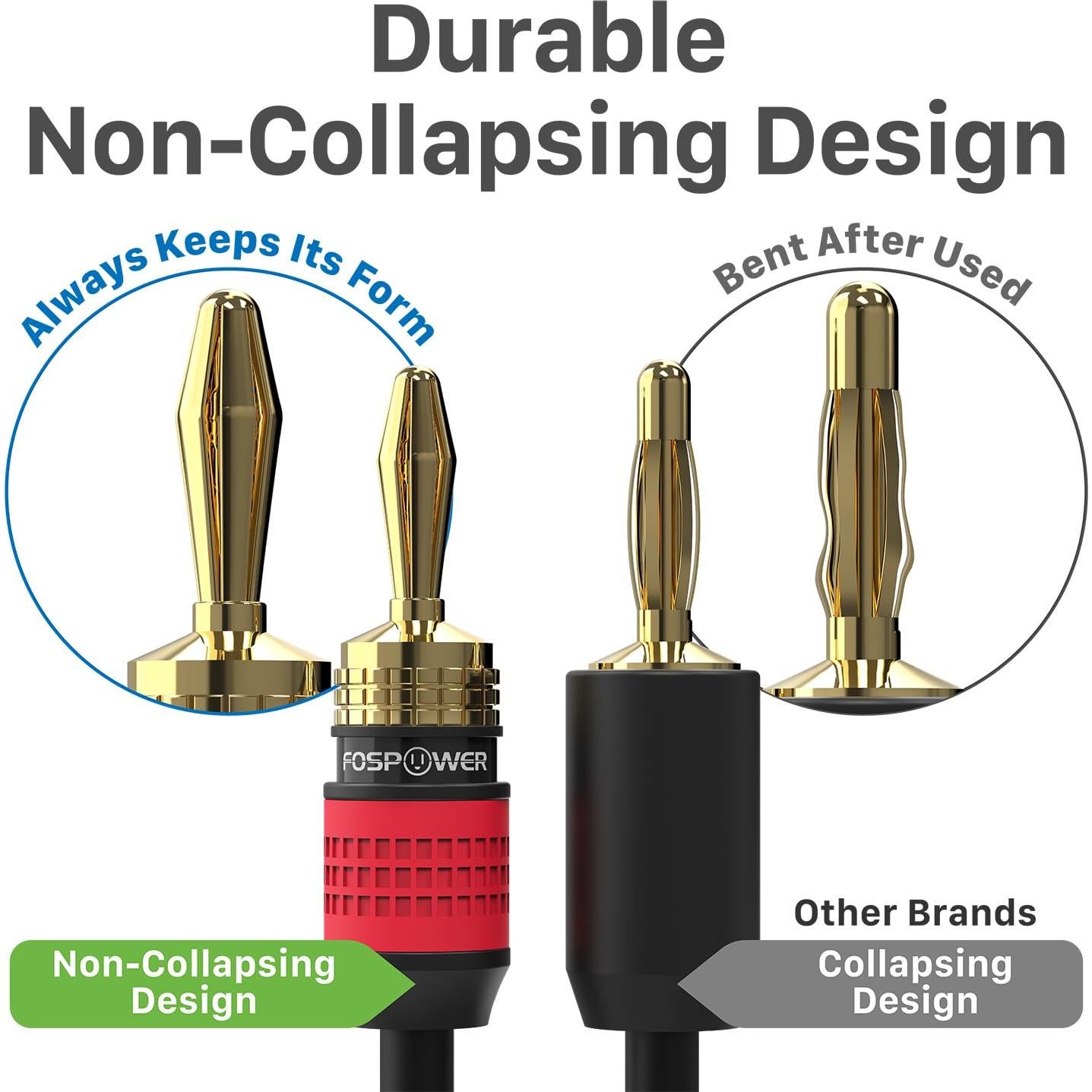 Conectores de Banana FosPower 12 Pares Chapados en Oro