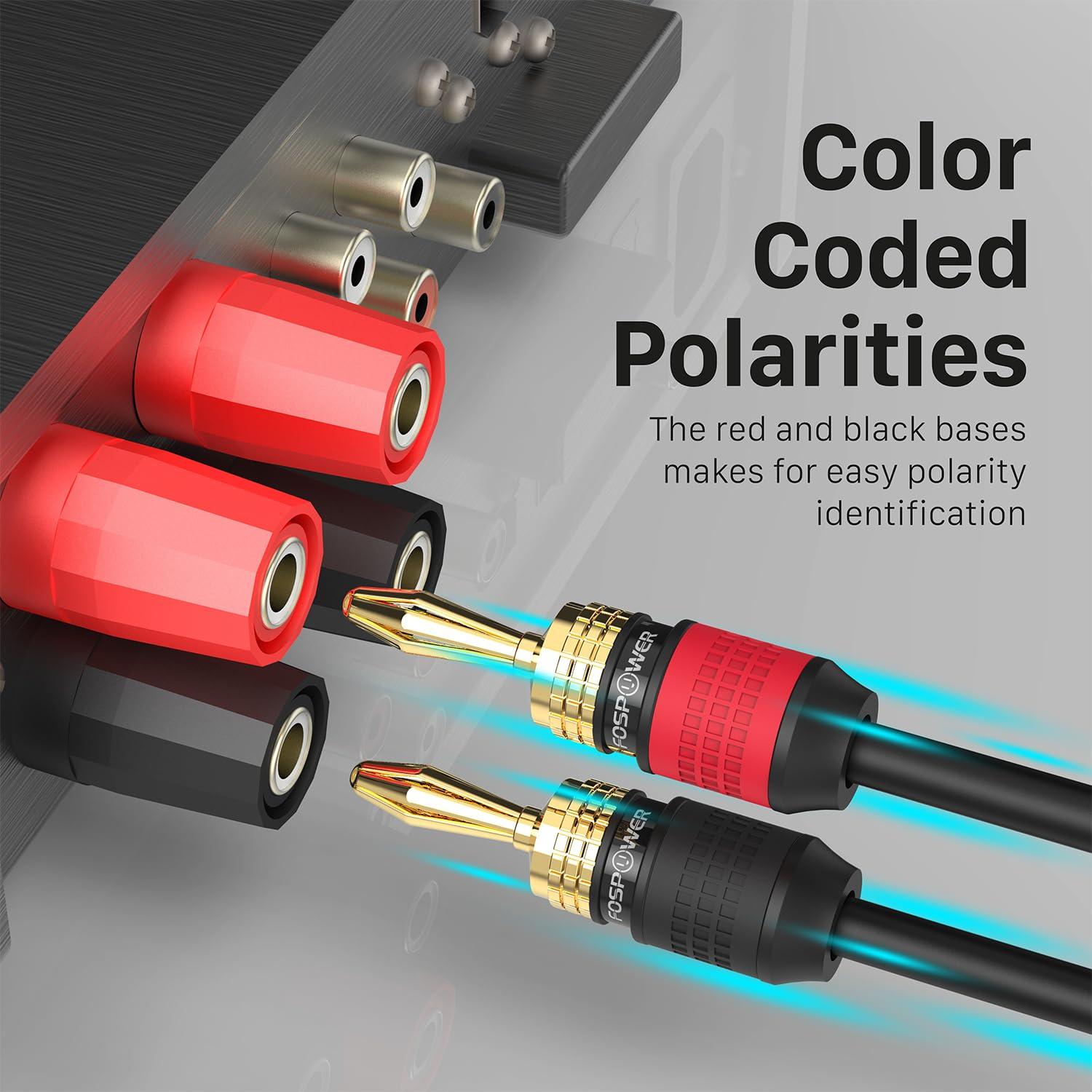 Conectores de Banana FosPower 12 Pares Chapados en Oro