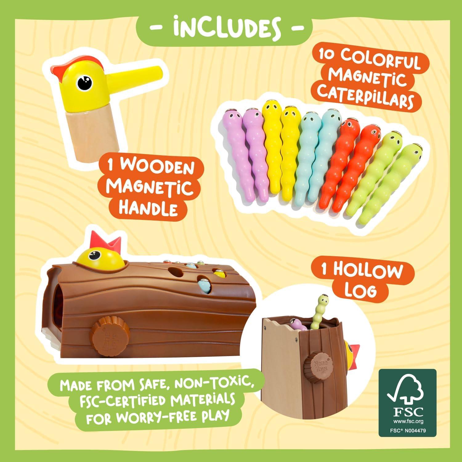 Juguete Magnético Montessori Nene Toys Pájaro Carpintero 420g