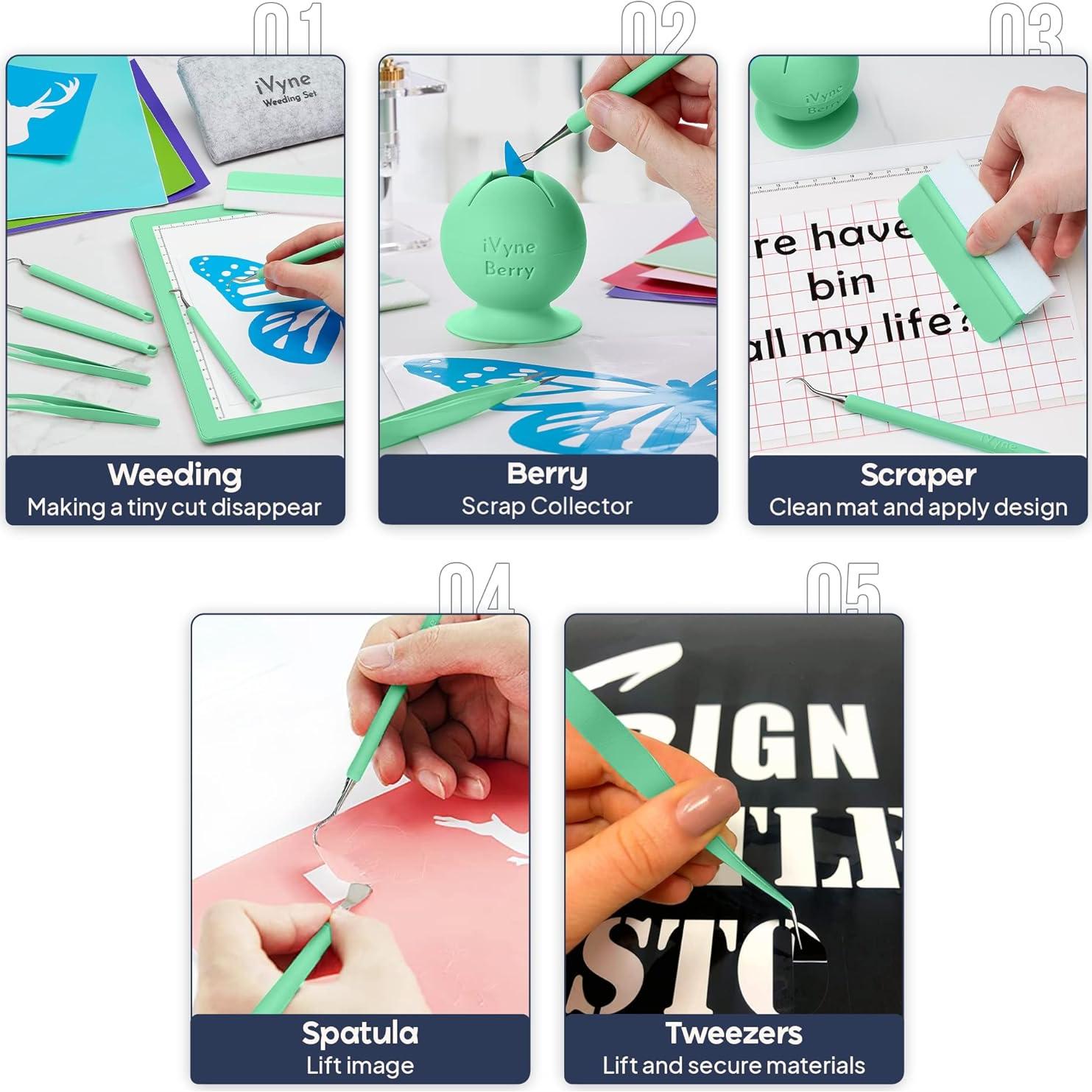 Kit de Herramientas de Deshierbe iVyne 8 Piezas Verde Berry