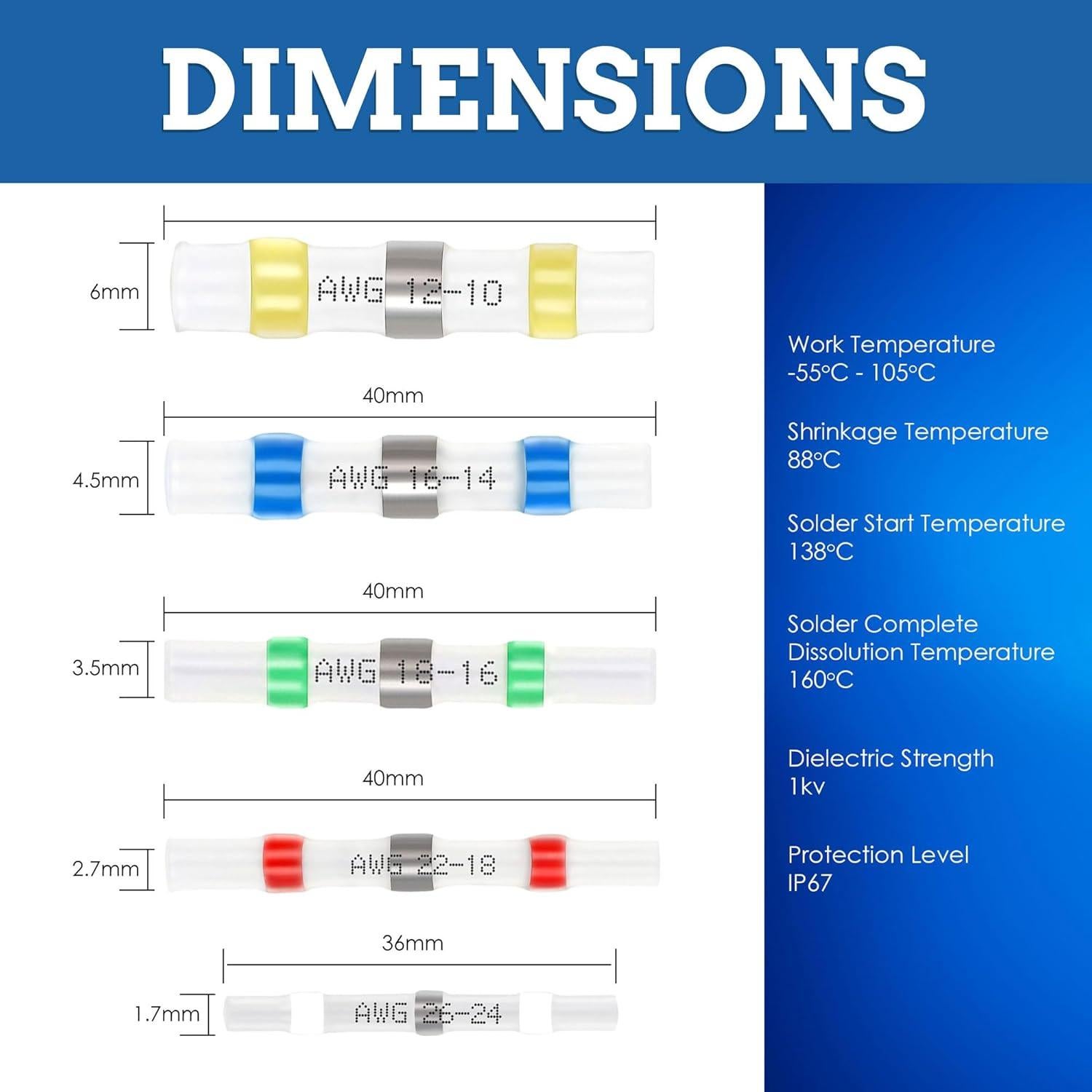 Kit de Conectores de Cable 400pcs Nuevo Age KableSeal AWG 26-10