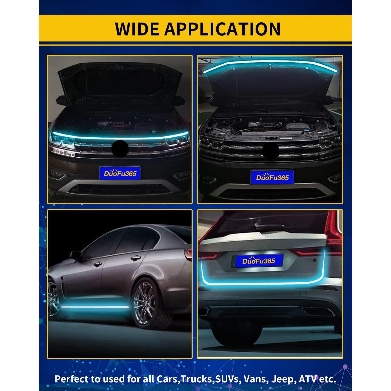 Tira LED para Capó DUOFU365 149.86 cm Azul Hielo 12V