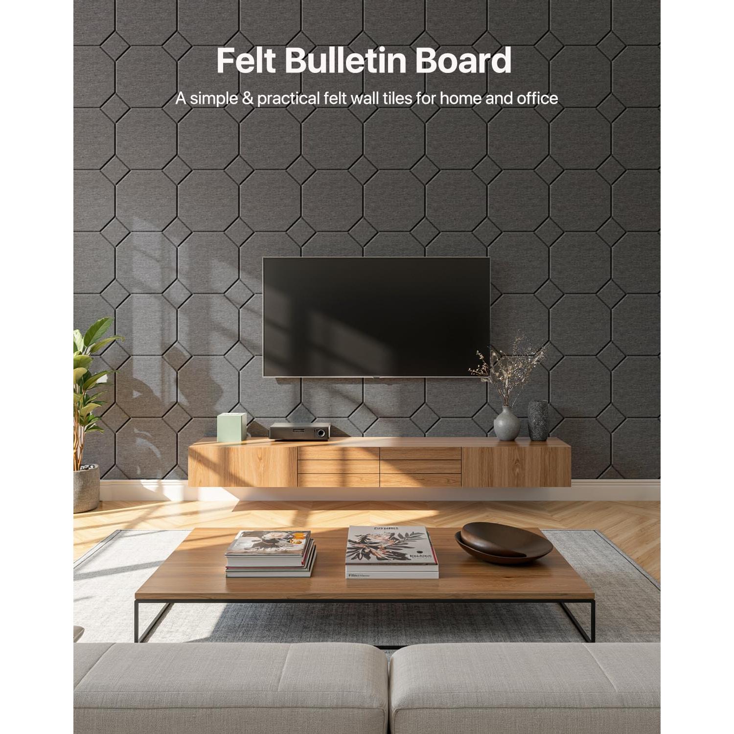 Tableros de Corcho Woovio 12 Piezas 121.92x91.44cm Negro