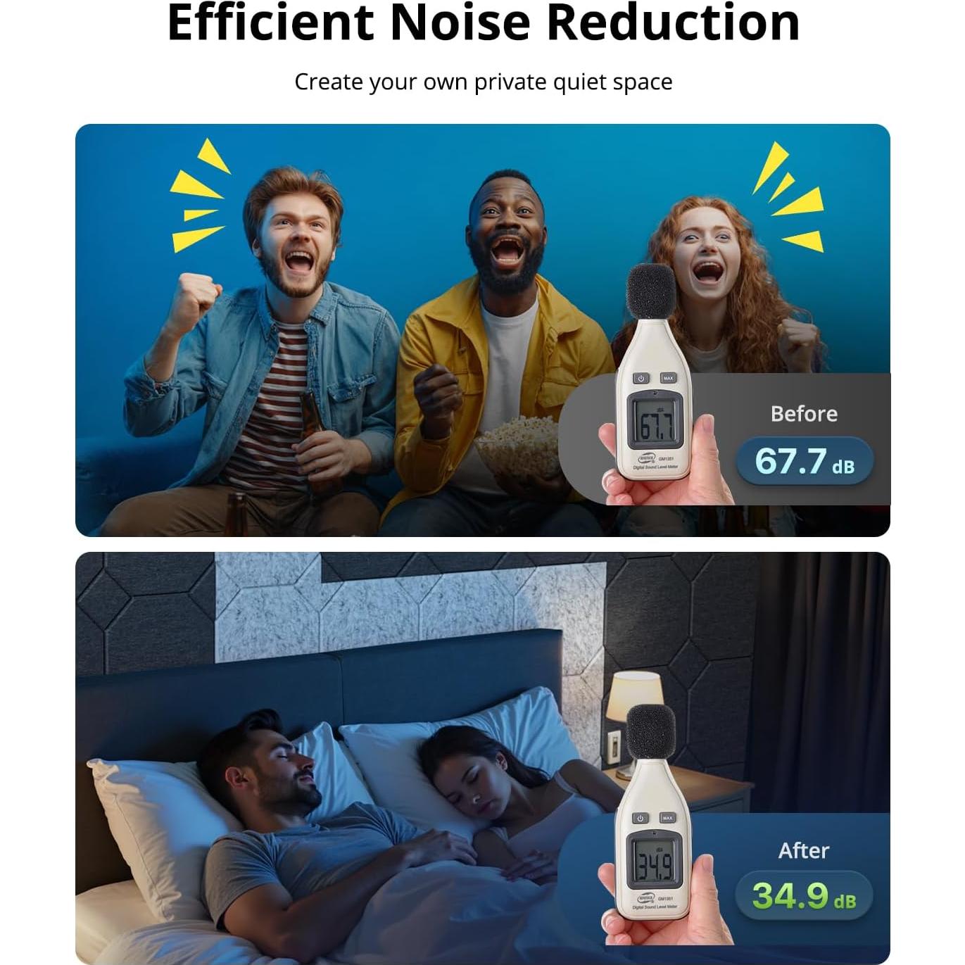 Tableros de Corcho Woovio 12 Piezas 121.92x91.44cm Negro