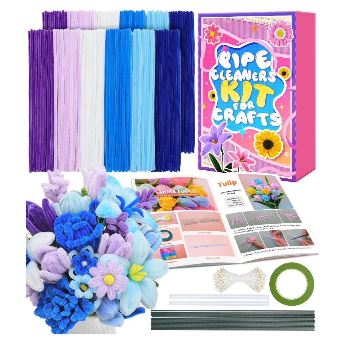 Kit de Manualidades Eppingwin 360 PCS Limpiadores de Tubos Flores