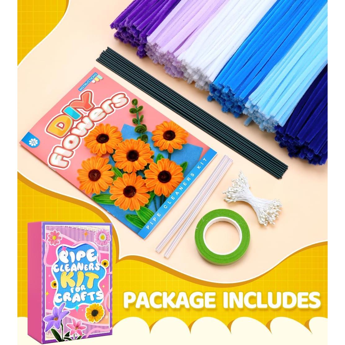 Kit de Manualidades Eppingwin 360 PCS Limpiadores de Tubos Flores