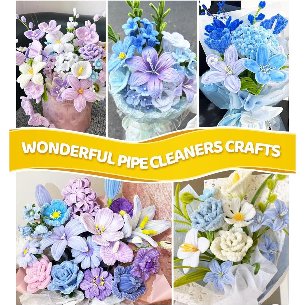 Kit de Manualidades Eppingwin 360 PCS Limpiadores de Tubos Flores