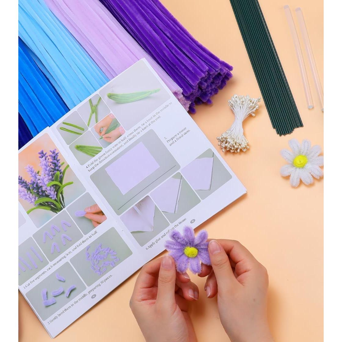 Kit de Manualidades Eppingwin 360 PCS Limpiadores de Tubos Flores