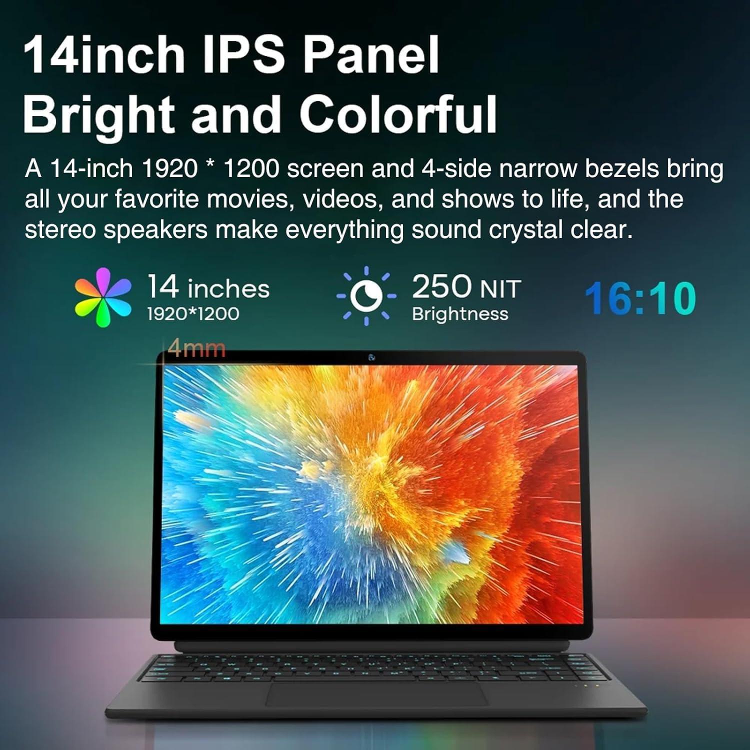 Tableta 2 en 1 HYPERSTRIX AerPad 14" Touch, 16GB, 512GB SSD