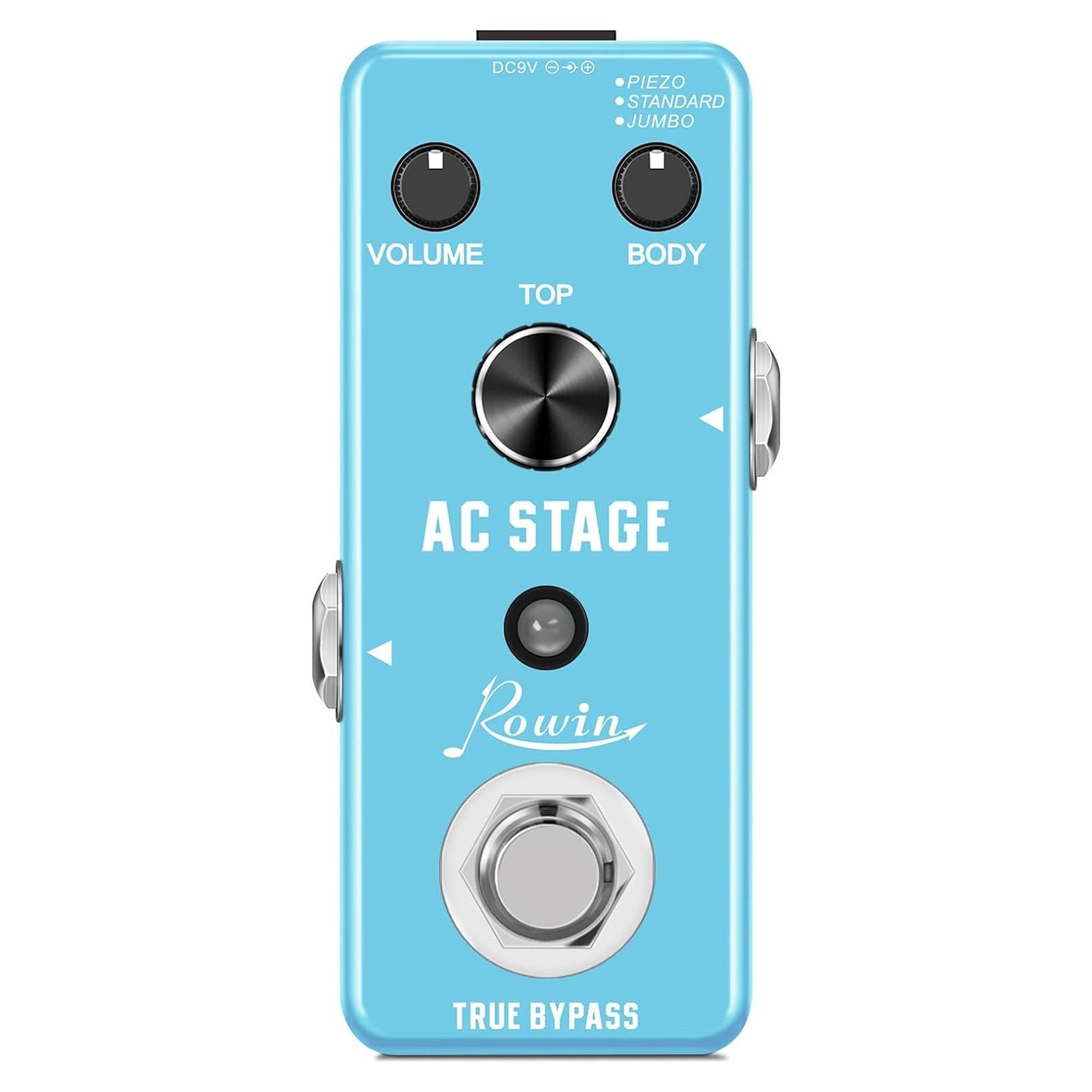 Simulador de Pedal de Guitarra Acústica Rowin AC Stage 3 Modos